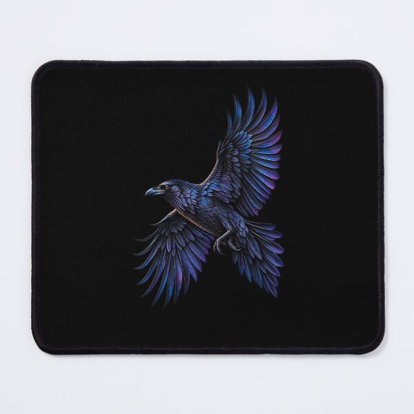 Item preview, Flying Raven Silhouette-Black Bird in Flight Gothic Wildlife Design designed and sold by RockitBaby.