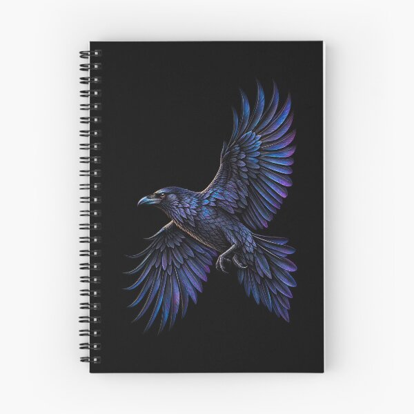 Item preview, Flying Raven Silhouette-Black Bird in Flight Gothic Wildlife Design designed and sold by RockitBaby.