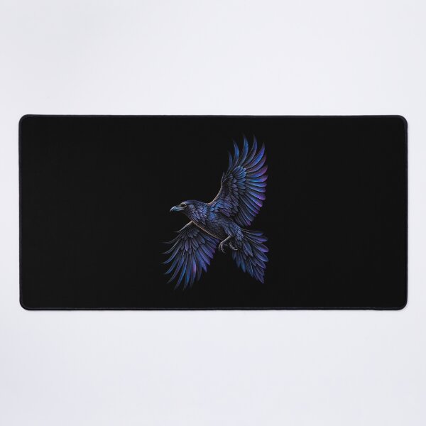 Item preview, Flying Raven Silhouette-Black Bird in Flight Gothic Wildlife Design designed and sold by RockitBaby.