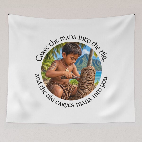 Item preview, Marquesas Power Proverb - Carve the mana into the tiki | Pacific Art designed and sold by ShakaLife.org.