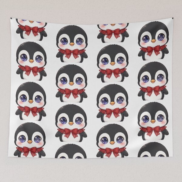 Item preview, Cute penguin with red lace bow tie designed and sold by priyankajustine.