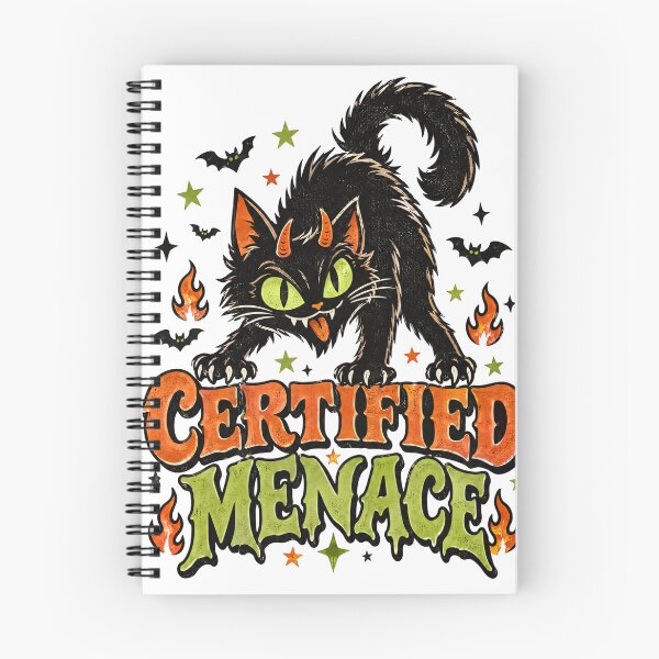 Item preview, Certified Menace Demon Black Cat Retro Halloween Shirt designed and sold by PhelipeCasanova.