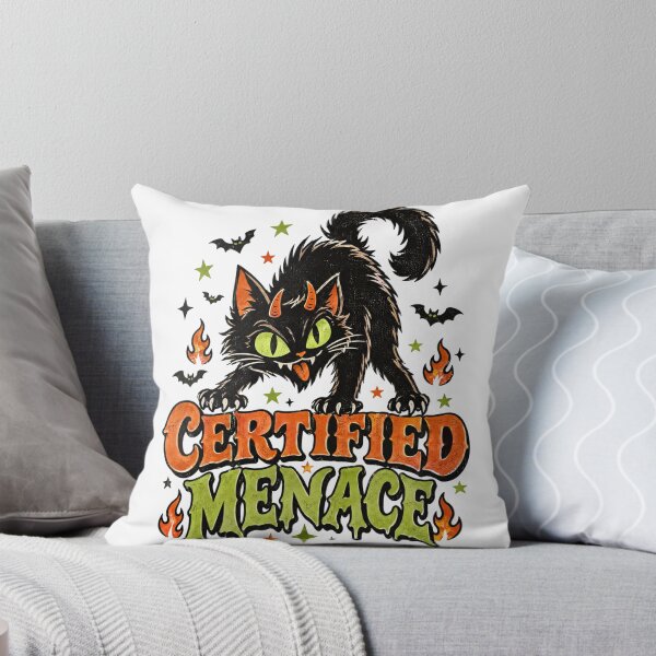 Item preview, Certified Menace Demon Black Cat Retro Halloween Shirt designed and sold by PhelipeCasanova.