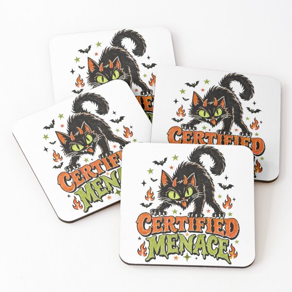 Item preview, Certified Menace Demon Black Cat Retro Halloween Shirt designed and sold by PhelipeCasanova.
