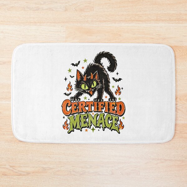 Item preview, Certified Menace Demon Black Cat Retro Halloween Shirt designed and sold by PhelipeCasanova.