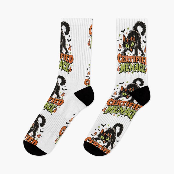 Item preview, Certified Menace Demon Black Cat Retro Halloween Shirt designed and sold by PhelipeCasanova.