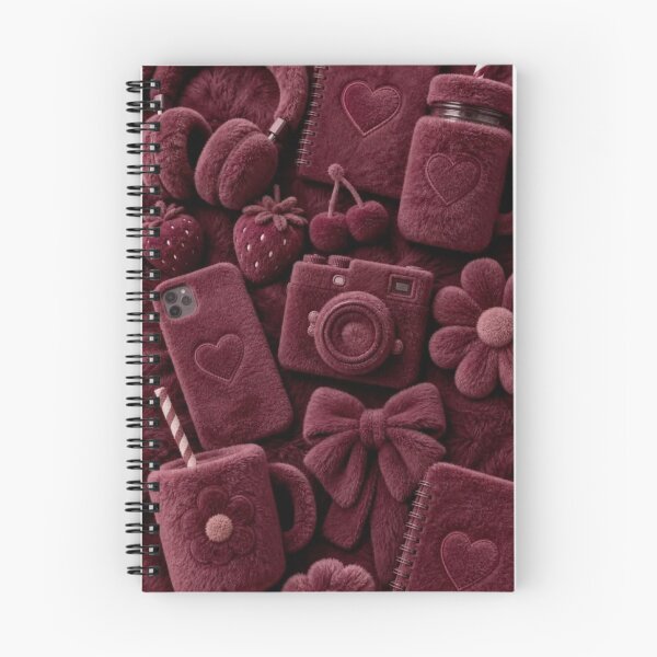 Item preview, Burgundy Fuzzy Aesthetic Flat Lay – Plush Girly Everything Pattern Design designed and sold by EatPrayLive.