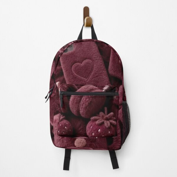 Item preview, Burgundy Fuzzy Aesthetic Flat Lay – Plush Girly Everything Pattern Design designed and sold by EatPrayLive.