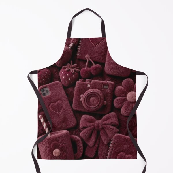 Item preview, Burgundy Fuzzy Aesthetic Flat Lay – Plush Girly Everything Pattern Design designed and sold by EatPrayLive.