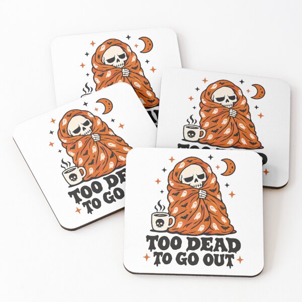 Item preview, Too Dead To Go Out Skeleton Introvert Halloween Sticker designed and sold by PhelipeCasanova.