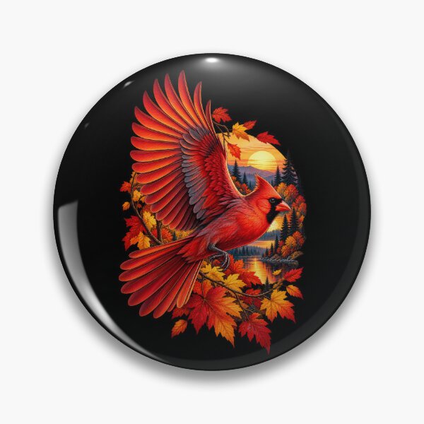 Item preview, Flying Cardinal Autumn Fall Foliage-Sunset Bird Wildlife Nature Design designed and sold by RockitBaby.