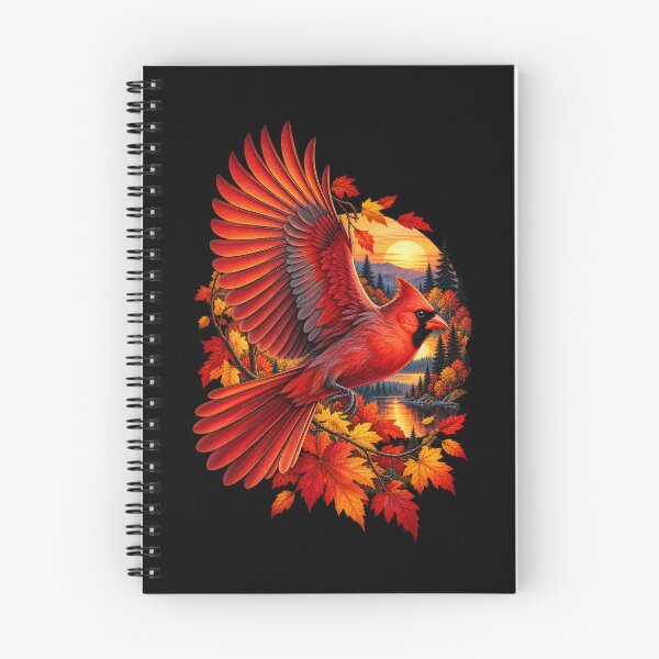 Item preview, Flying Cardinal Autumn Fall Foliage-Sunset Bird Wildlife Nature Design designed and sold by RockitBaby.