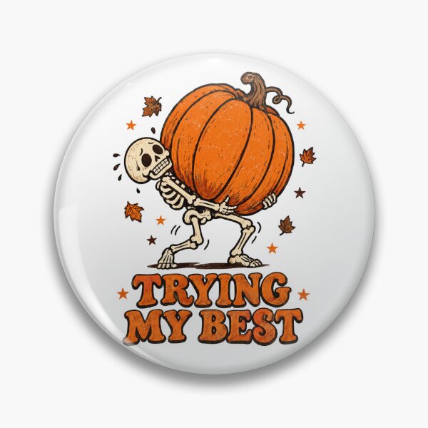Item preview, Trying My Best Skeleton Pumpkin Funny Halloween T-Shirt designed and sold by PhelipeCasanova.