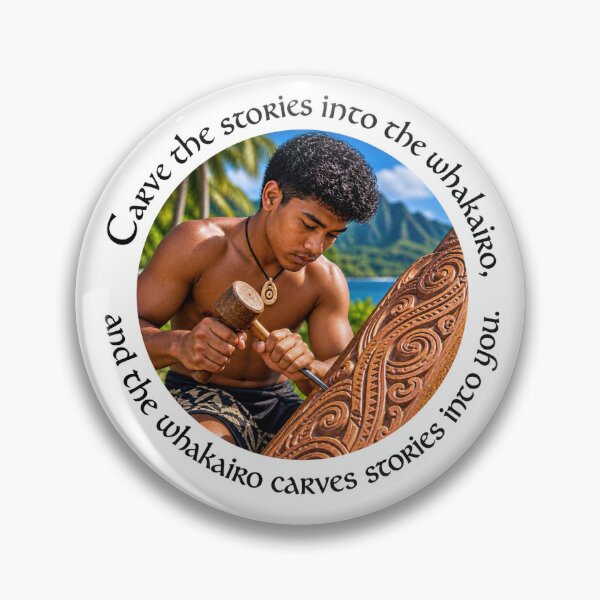 Item preview,  Maori Arts/History Proverb - Carve the stories into the whakairo | Pacific Art designed and sold by ShakaLife.org.