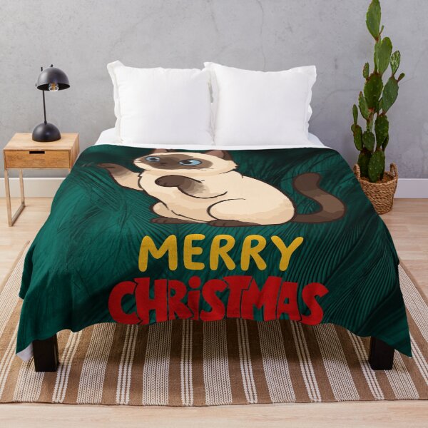 Item preview, Cute Siamese Cat Merry Christmas Holiday Art designed and sold by stormk10.