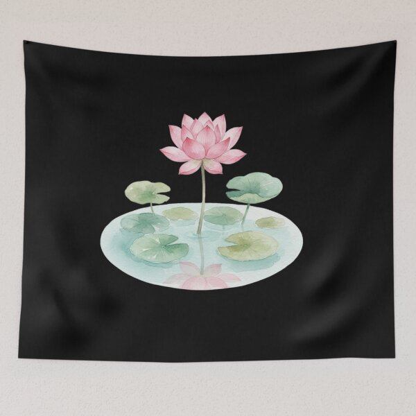 Item preview, Pink Lotus Flower in Calm Water Pond Art    designed and sold by bvdesignart.