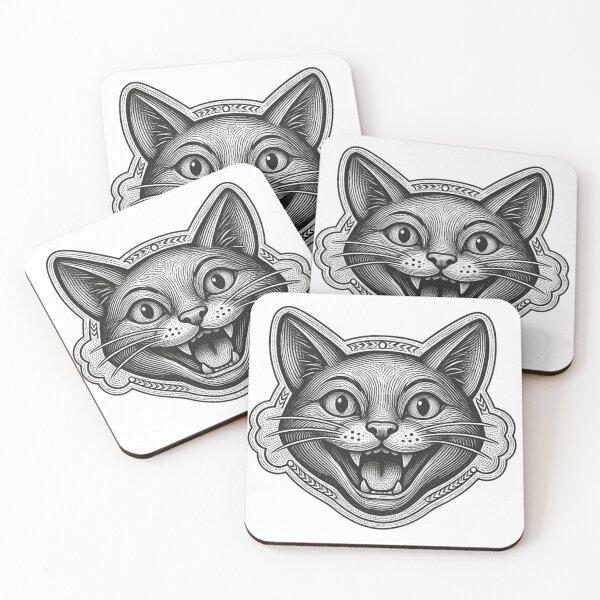 Item preview, Vintage Engraving Cat Face Grin designed and sold by sumro.