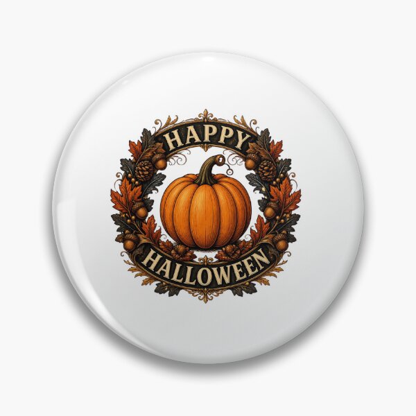 Item preview, Happy Halloween Elegant Vintage Pumpkin Wreath Art designed and sold by Créative touche .