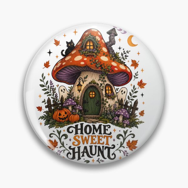 Item preview, Home Sweet Haunt Haunted Mushroom House Halloween Design designed and sold by PhelipeCasanova.