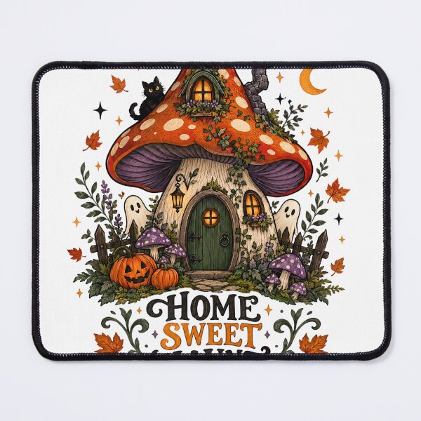 Item preview, Home Sweet Haunt Haunted Mushroom House Halloween Design designed and sold by PhelipeCasanova.