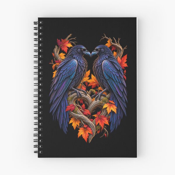 Item preview, Two Ravens Facing Each Other-Gothic Bird Autumn Wildlife Nature Design designed and sold by RockitBaby.
