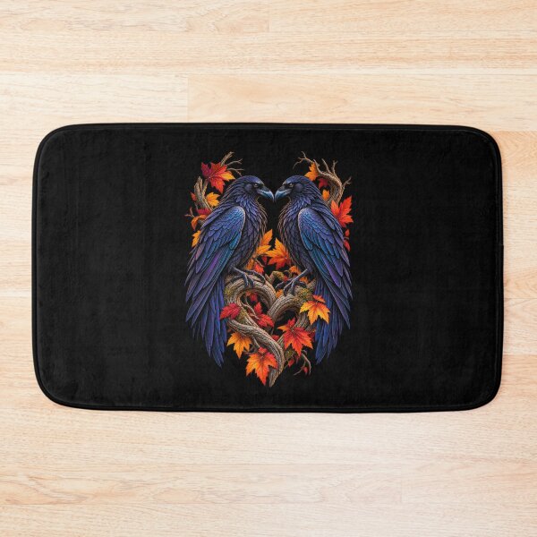 Item preview, Two Ravens Facing Each Other-Gothic Bird Autumn Wildlife Nature Design designed and sold by RockitBaby.