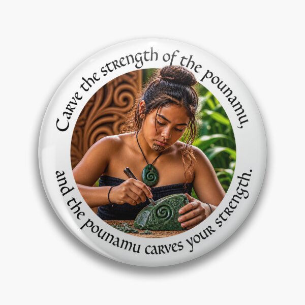 Item preview, Maori Endurance Proverb - Carve the strength of the pounamu | Pacific Art designed and sold by ShakaLife.org.