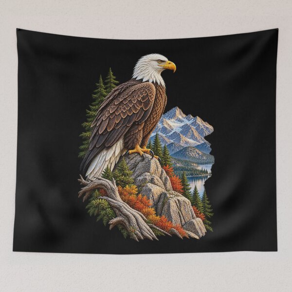 Item preview, Bald Eagle Perched on Mountain-Majestic American Eagle Wildlife Design designed and sold by RockitBaby.