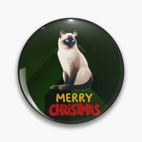 Item preview, Cute Siamese Cat Merry Christmas Holiday Art designed and sold by stormk10.