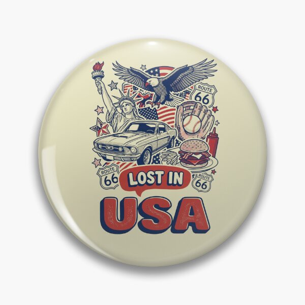 Item preview, Lost In USA Retro Americana Comic Doodle Art designed and sold by Ada’s Mystic Atelier .