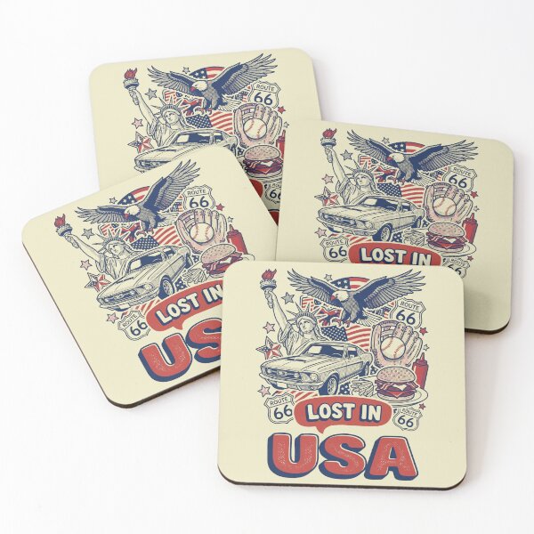 Item preview, Lost In USA Retro Americana Comic Doodle Art designed and sold by Ada’s Mystic Atelier .