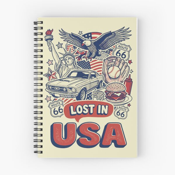 Item preview, Lost In USA Retro Americana Comic Doodle Art designed and sold by Ada’s Mystic Atelier .