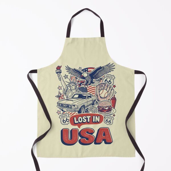 Item preview, Lost In USA Retro Americana Comic Doodle Art designed and sold by Ada’s Mystic Atelier .