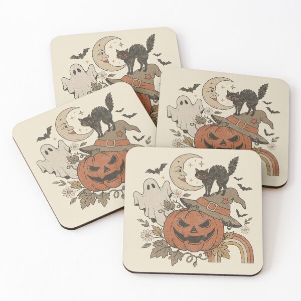 Item preview, Vintage Halloween Black Cat Ghost Pumpkin. designed and sold by EunsooLee.