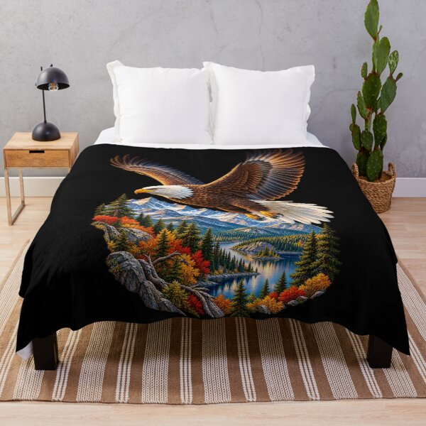 Item preview, Bald Eagle Soaring Over Mountains-American Eagle Wildlife Nature Design designed and sold by RockitBaby.