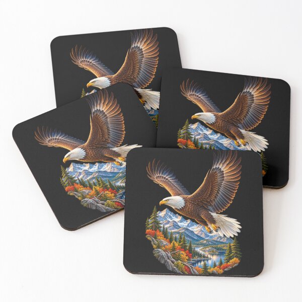 Item preview, Bald Eagle Soaring Over Mountains-American Eagle Wildlife Nature Design designed and sold by RockitBaby.