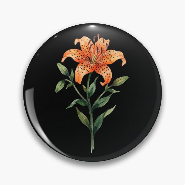 Item preview, Vintage Orange Tiger Lily Watercolor Botanical Art designed and sold by bvdesignart.