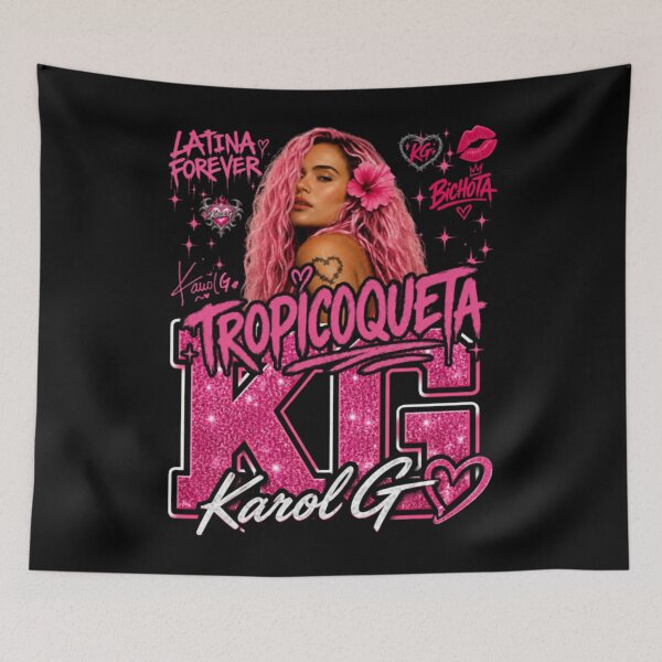 Item preview, Karol G Tropicoqueta Reggaeton Hot Pink Latina Graphic Concert  designed and sold by Zaflab.