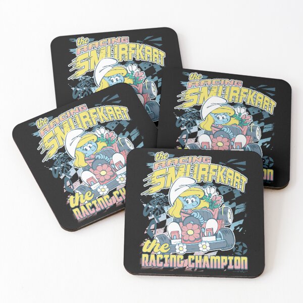 Item preview, The Smurfs The Racing Smurfkart Racing Champion Retro Poster Essential  designed and sold by circliqueart.