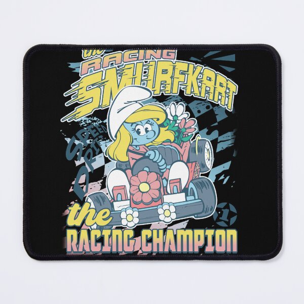 Item preview, The Smurfs The Racing Smurfkart Racing Champion Retro Poster Essential designed and sold by circliqueart.