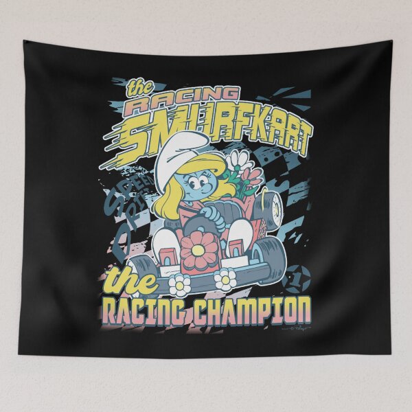Item preview, The Smurfs The Racing Smurfkart Racing Champion Retro Poster Essential  designed and sold by circliqueart.