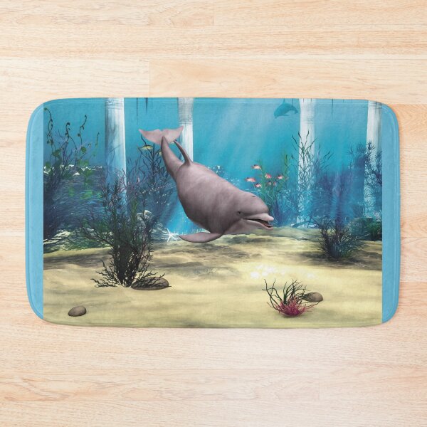 Item preview, Dolphin in Sunken Ruins Underwater Fantasy Art designed and sold by Vac1.