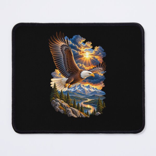 Item preview, Eagle Flying Beneath Dramatic Sky-Bald Eagle Mountain Wildlife Design designed and sold by RockitBaby.