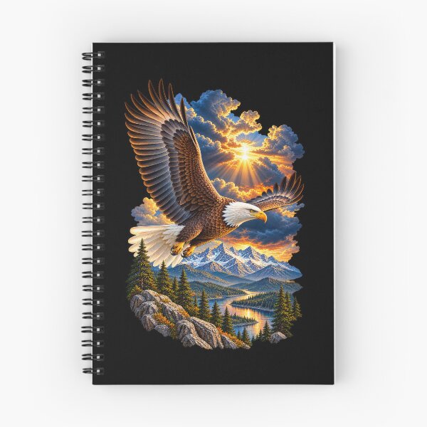 Item preview, Eagle Flying Beneath Dramatic Sky-Bald Eagle Mountain Wildlife Design designed and sold by RockitBaby.