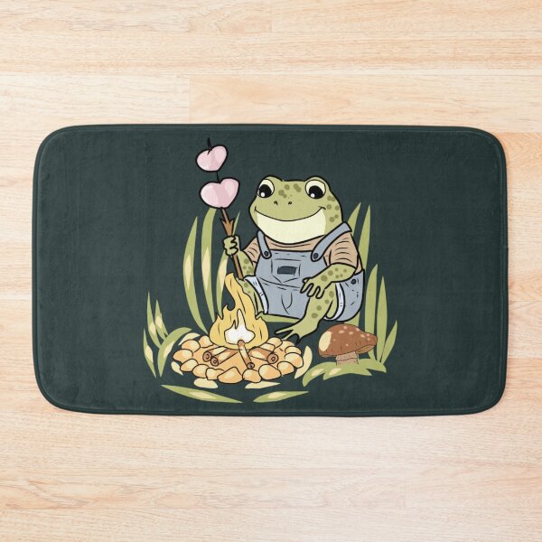 Item preview, Cute Cottagecore Frog Roasting Marshmallows Forest Picnic Illustration designed and sold by LeshanArt.