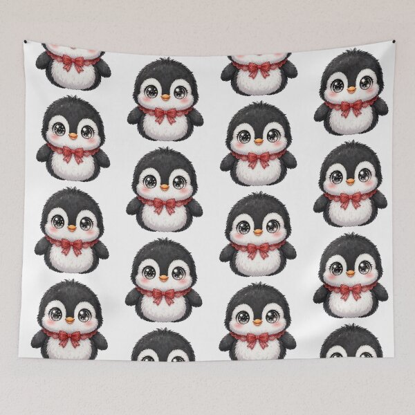 Item preview, Cute penguin with red lace bow tie designed and sold by priyankajustine.
