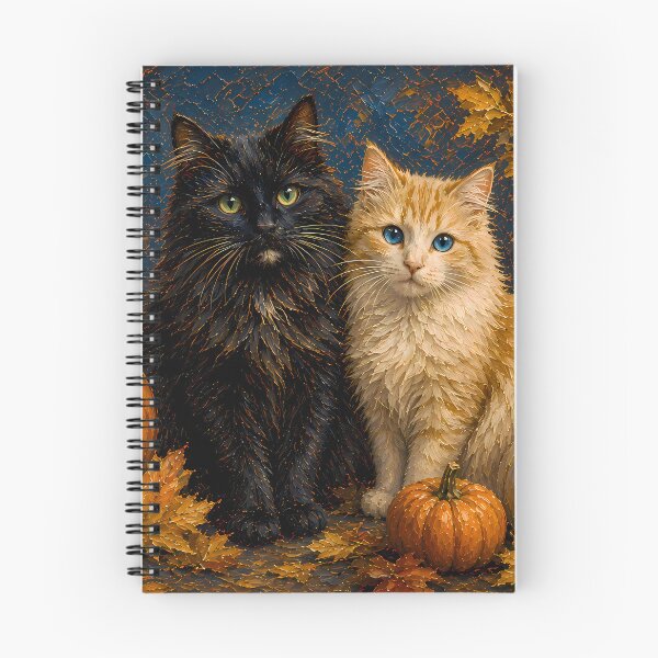 Item preview, Vintage Halloween Black Cats and Pumpkins – Autumn Gothic Cat Art designed and sold by Mama Leenah.