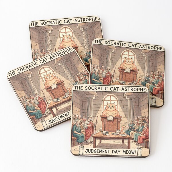 Item preview, The Socratic Cat-astrophe - Philosophy Humor Art designed and sold by codex antique.