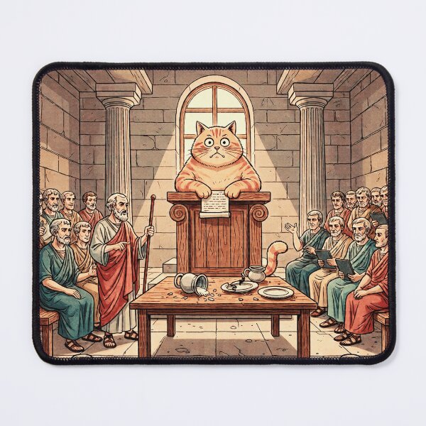 Item preview, The Socratic Cat-astrophe - Philosophy Humor Art designed and sold by codex antique.