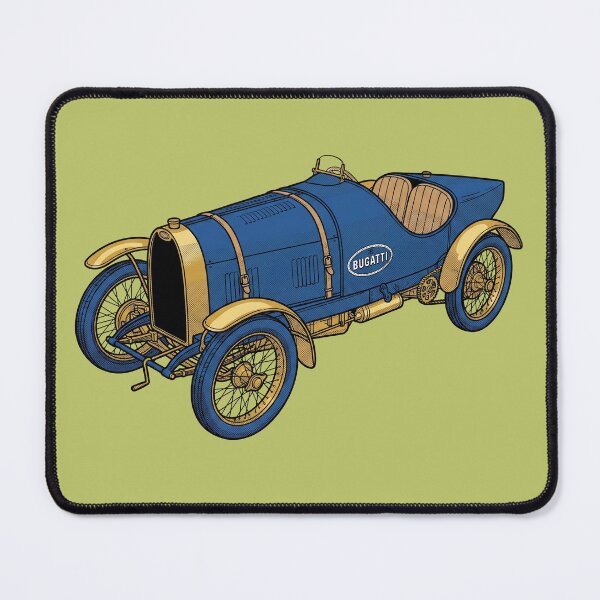 Item preview, 1912 Bugatti Type 18 Garros Art Print: Vintage Edwardian Black Bess Race Car Wall Art designed and sold by FreiherrPK.